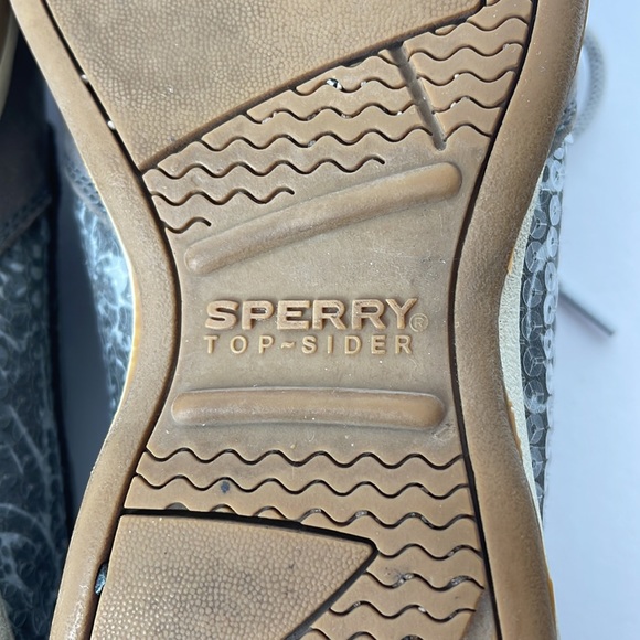 Womens Sperry Topsiders - size 9 - gray with sequins - Picture 6 of 7